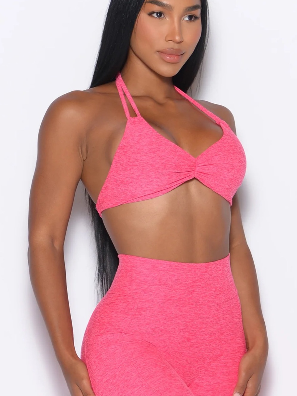 Bombshell Sportswear Coral Pink Butterfly Sports Bra Small